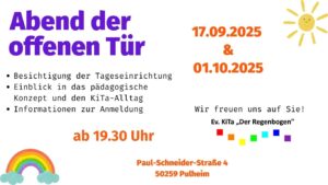 Mehr über den Artikel erfahren Tag der offenen Tür in der KiTa Regenbogen
