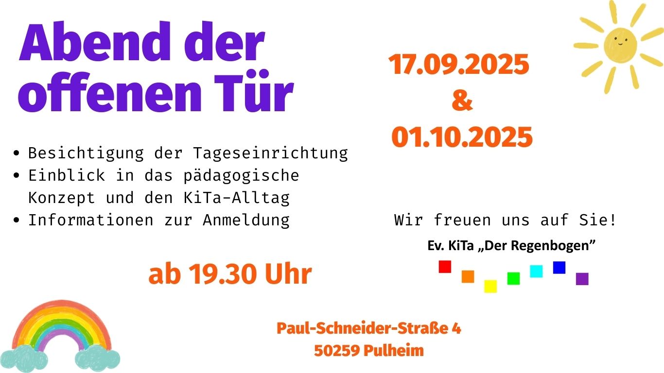 Du betrachtest gerade Tag der offenen Tür in der KiTa Regenbogen
